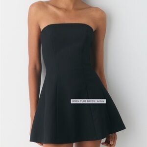 Aritzia Sunday Best Strapless Black Mini Dress